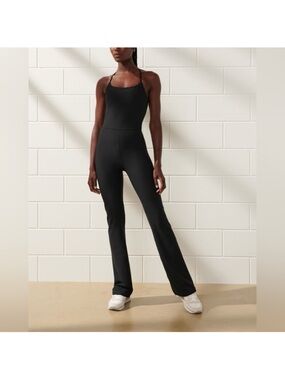 Abercrombie YPB sculptLUX Full Length Flare jumpsuit size medium